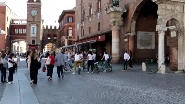 Феррара Италия Мая 2023 Года Исторический Центр Города Феррара — стоковое видео