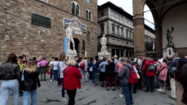 Florens Toscana Italien Maj 2023 Statyer David Och Herkules Och — Stockvideo