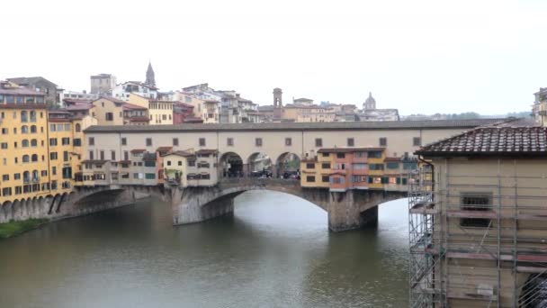 Ponte Vecchio Florence Vanaf Uffizzi — Stockvideo