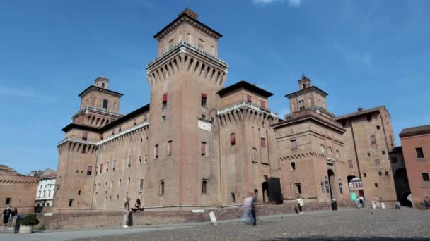 Ferrara Maggio 2023 Timelapse Del Castello Estense Ferrara — Video Stock