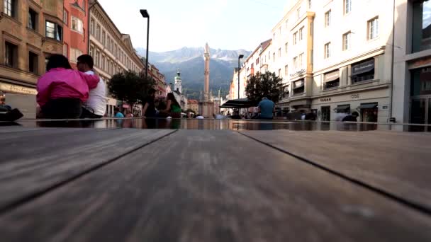 Innsbruck Austria August 2023 Timelapse Altstadt Square Innsbruck City Center — Stock Video