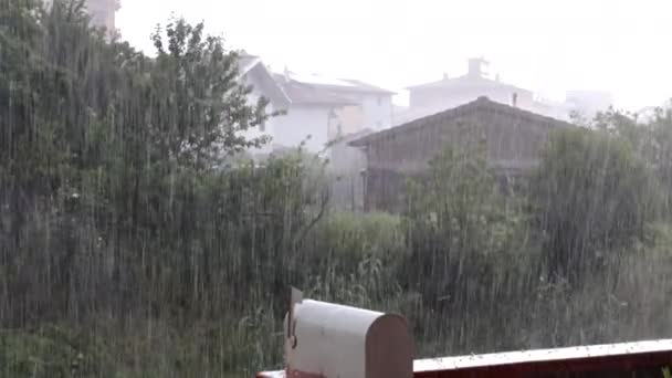 Güçlü Vahşi Bir Dolu Fırtınası Şehri Vurdu Klim Değişikliğinin Doğal — Stok video