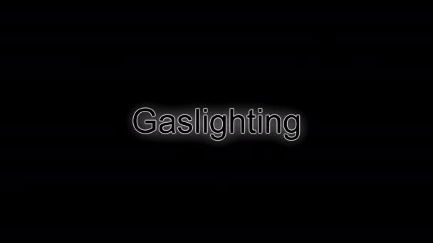 Gaslighting Napisane Neonie Efektem Migotania — Wideo stockowe