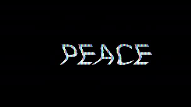 Der Text Peace Ist Aus Dem Glitch Effekt Entstanden Dann — Stockvideo