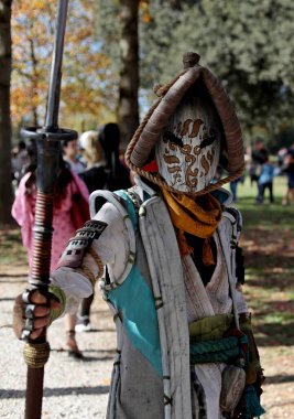 Lucca, Toskana, İtalya - 30 Ekim 2022: Lucca Comics and Games 2022 Cosplay etkinliği.