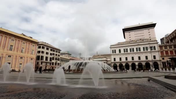 Genua Włochy Kwietnia 2024 Timelapse Piazza Ferrari Centrum Genui — Wideo stockowe
