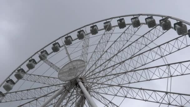 Ferris Wheel Port Genoa Italy — Stock Video
