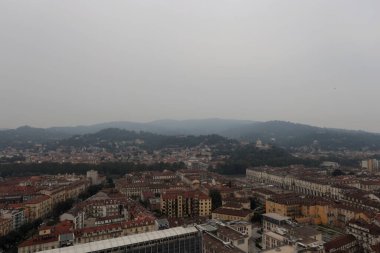 İtalya 'nın Torino kentindeki Köstebek Antonelliana' dan panoramik manzara.