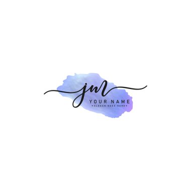 JM Initial Logo in Signature Style for Photography and Fashion Business - Watercolor Signature Logo Vector clipart