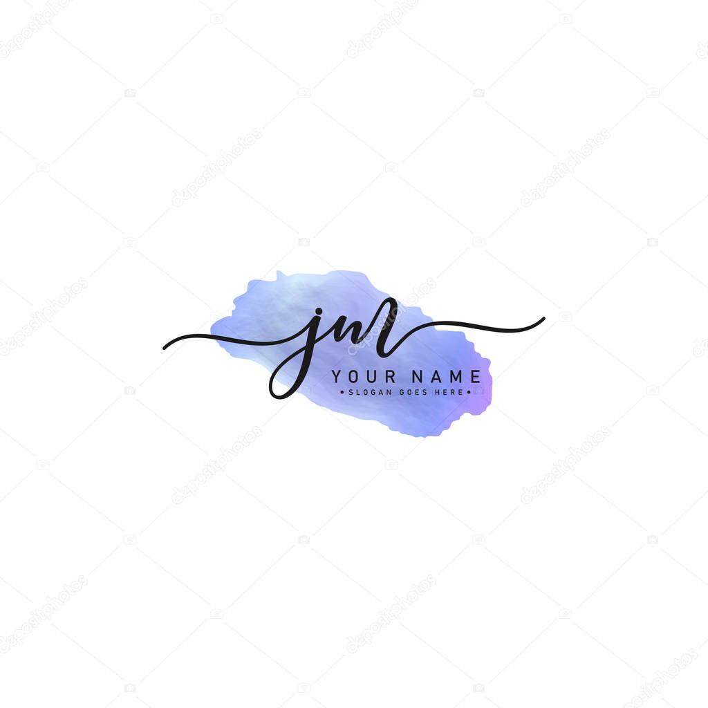 JM Initial Logo in Signature Style for Photography and Fashion Business - Watercolor Signature Logo Vector