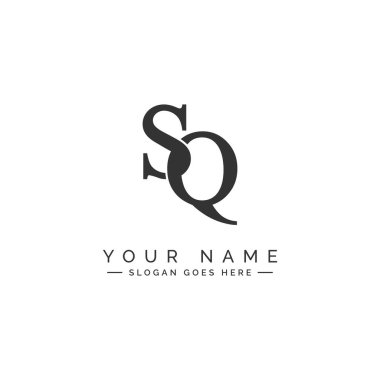 Monogram Biçimli Baş harfler SQ için Yaratıcı Logo - İlk harf S ve Q için Vektör Şablonu