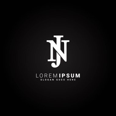 İlk Harf JN Logosu için Vektör Şablonu - J ve N Alfabesi için Zarif Monogram Logosu