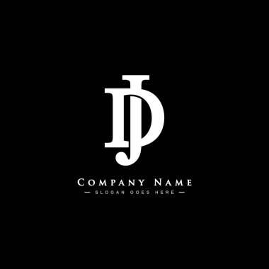 JD veya DJ Minimal Vektör Logosu - Monogram J ve D için Basit İş Logosu