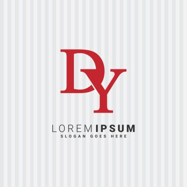Monogram Biçimli Baş harfler için yaratıcı Logo DY - Başlangıç Harfi D ve Y için Vektör Şablonu