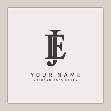 J harfi veya EJ logosu için vektör şablonu - J harfi için zarif monogram logosu ve 