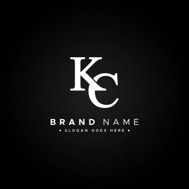 İlk Harf KC Logosu için Vektör Şablonu - Alfabe K ve C için Zarif Monogram Logosu