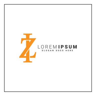 İlk Harf IZ veya ZI Logosu için Vektör Şablonu - Alfabe I ve Z için Zarif Monogram Logosu