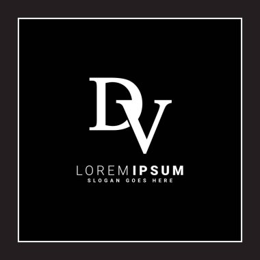 İlk Harf DV Logosu için Vektör Şablonu - Alfabe D ve V için Zarif Monogram Logosu