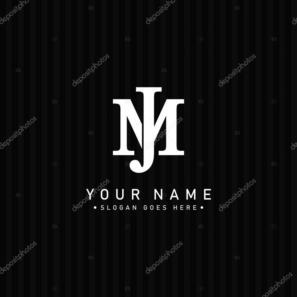 Abstract Letter MJ or JM Logo - Initial Monogram Template for Alphabet M and J