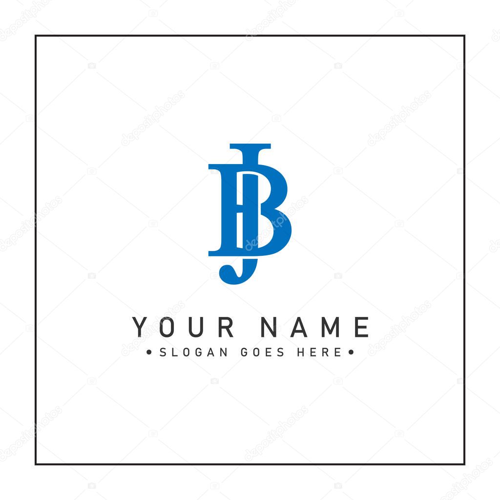 Creative Logo for Initials JB or BJ in Monogram Style - Vector Template for Initial Letter J and B