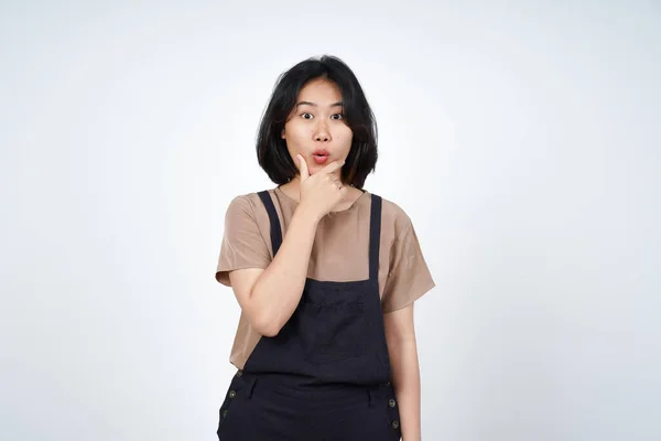 배경에 고립되어 아름다운 아시아 여자의 — 스톡 사진