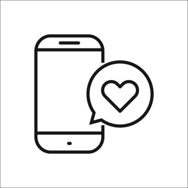 Düzenlenebilir Aşk Sohbeti Çizgisi Sanat Simgesi Sunum, Web Sitesi ve Uygulama İçin Kullanılıyor