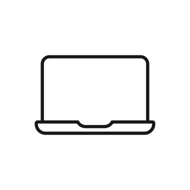 Dizüstü bilgisayarın düzenlenebilir simgesi, vektör illüstrasyonu beyaz arkaplanda izole edildi. Sunum, web sitesi veya mobil uygulama için kullanılacak