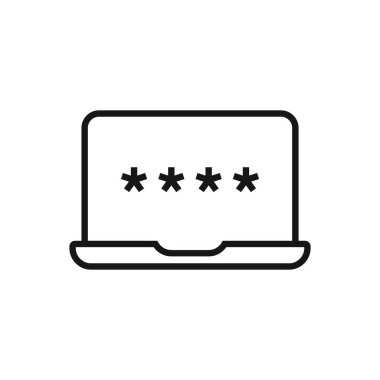 Düzenlenebilir Parola Simgesi, Vektör illüstrasyonu beyaz arkaplanda izole edildi. Sunum, web sitesi veya mobil uygulama için kullanılacak