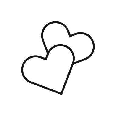 İki Aşkın Düzenlenebilir Simgesi, Vektör illüstrasyonu beyaz arkaplanda izole edildi. Sunum, web sitesi veya mobil uygulama için kullanılacak