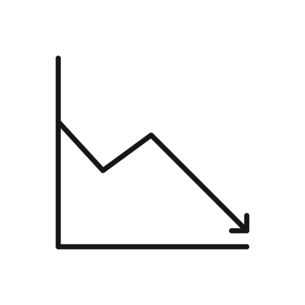Editable Icon Line Chart Vector Illustratie Geïsoleerd Witte Achtergrond Gebruik — Stockvector