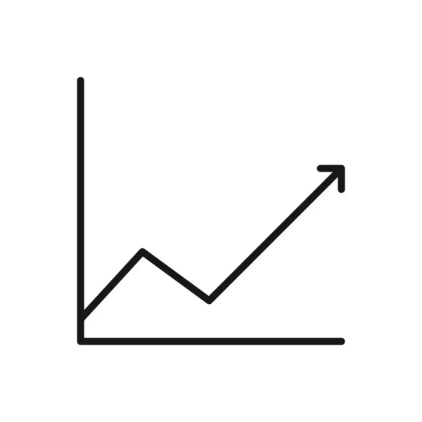 Icona Modificabile Del Grafico Linee Illustrazione Vettoriale Isolata Sfondo Bianco — Vettoriale Stock