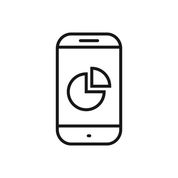 Smartphone Icon上的Pie图的可编辑性 在白色背景上孤立的向量说明 用于演示文稿 网站或移动应用程序 — 图库矢量图片