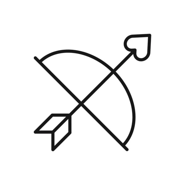 Icône Modifiable Bow Heart Illustration Vectorielle Isolée Sur Fond Blanc — Image vectorielle