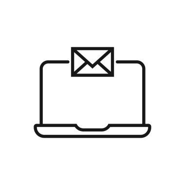 Düzenlenebilir İleti Simgesi, Vektör illüstrasyonu beyaz arkaplanda izole edildi. Sunum, web sitesi veya mobil uygulama için kullanılacak