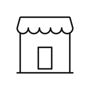 Düzenlenebilir Dükkan Simgesi, Vektör illüstrasyonu beyaz arkaplanda izole edildi. Sunum, web sitesi veya mobil uygulama için kullanılacak