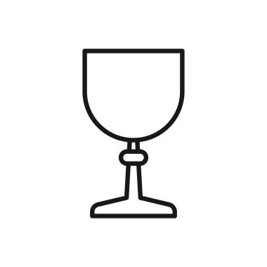 Komünyon şarabının düzenlenebilir simgesi, beyaz arka planda izole edilmiş Vektör illüstrasyonu. Sunum, web sitesi veya mobil uygulama için kullanılacak