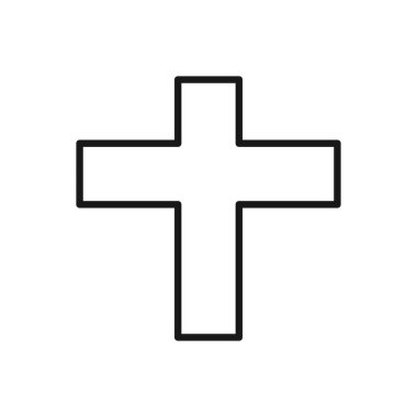 Düzenlenebilir Haç Simgesi, Vektör illüstrasyonu beyaz arkaplanda izole edildi. Sunum, web sitesi veya mobil uygulama için kullanılacak