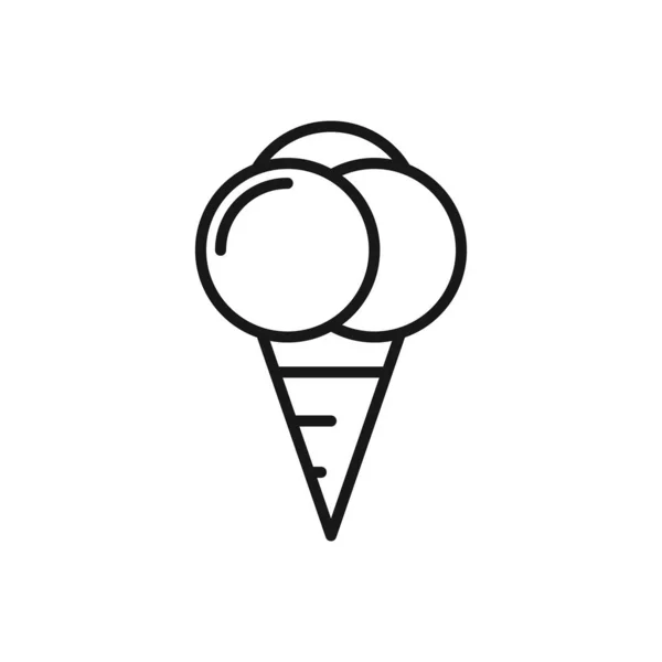 アイスクリームコーンの編集可能なアイコン 白い背景に隔離されたベクトルイラスト プレゼンテーション ウェブサイト モバイルアプリ — ストックベクタ