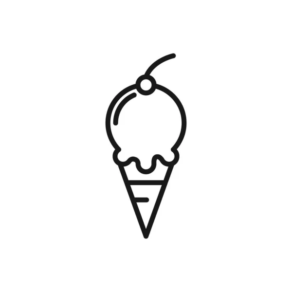 可编辑的锥形冰淇淋图标 白色背景上孤立的矢量插图 用于演示文稿 网站或移动应用程序 — 图库矢量图片