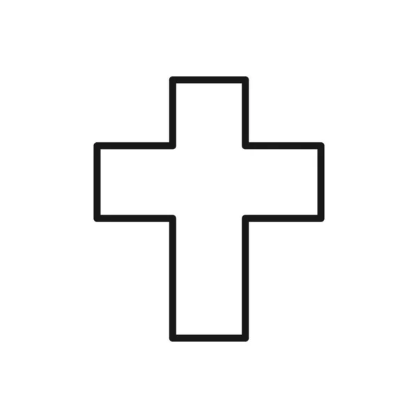 Crucifix的可编辑图标 在白色背景上孤立的向量说明 用于演示文稿 网站或移动应用程序 — 图库矢量图片