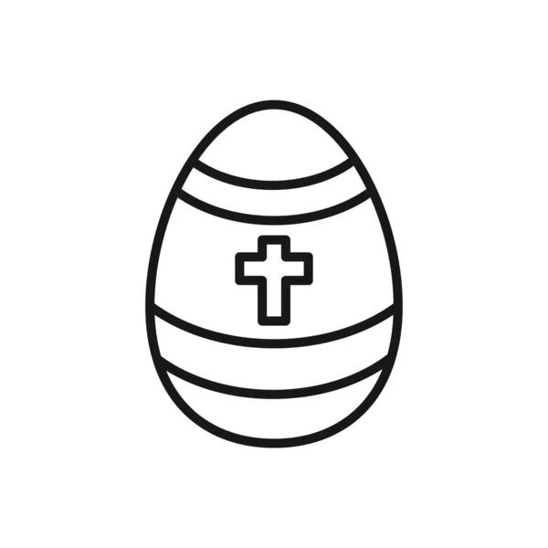 Paskalya Yumurtasının Düzenlenebilir Simgesi Vektör Illüstrasyonu Beyaz Arkaplanda Izole Edildi — Stok Vektör