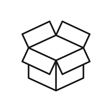 Açık Paket Kutusunun Düzenlenebilir Simgesi, Vektör illüstrasyonu beyaz arkaplanda izole edildi. Sunum, web sitesi veya mobil uygulama için kullanılacak