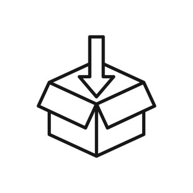 Düzenlenebilir Paket Kutusu Simgesi, Vektör illüstrasyonu beyaz arkaplanda izole edildi. Sunum, web sitesi veya mobil uygulama için kullanılacak