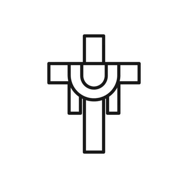 Ícone Editável Crucifixo Ilustração Vetorial Isolada Sobre Fundo Branco Usando — Vetor de Stock
