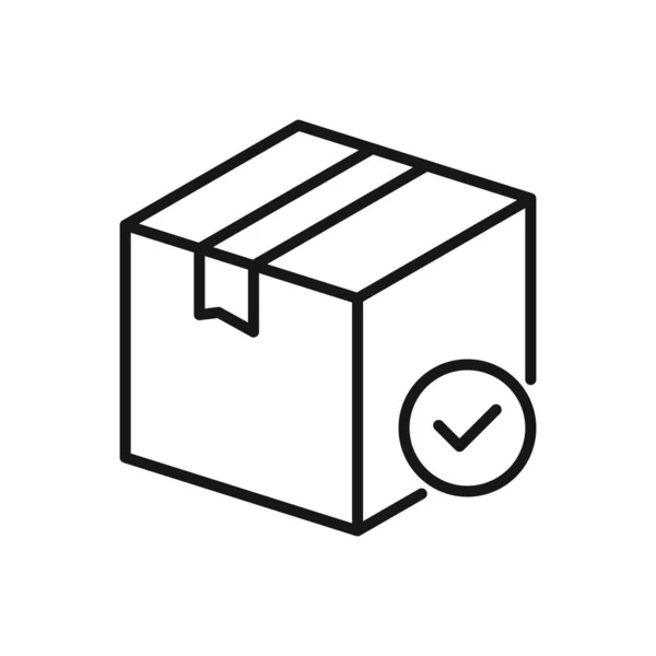 Icône Modifiable Confirm Package Box Illustration Vectorielle Isolée Sur Fond — Image vectorielle