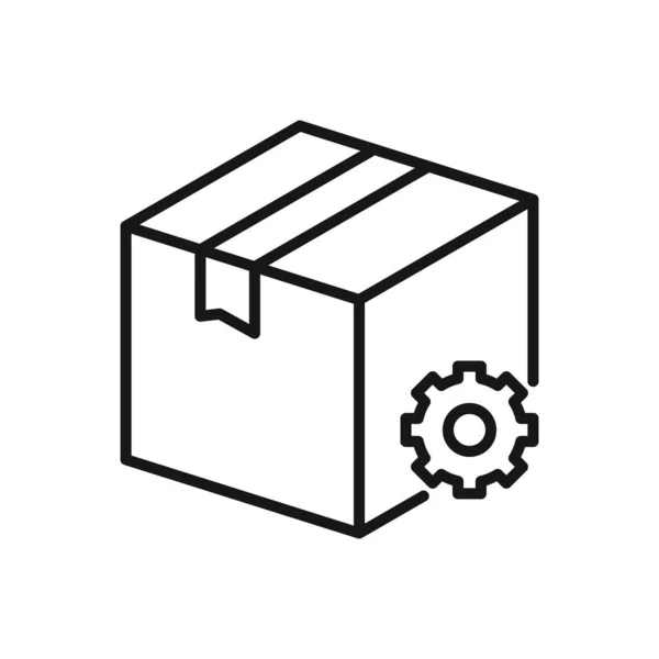 Icône Modifiable Boîte Paquet Ajustement Illustration Vectorielle Isolée Sur Fond — Image vectorielle