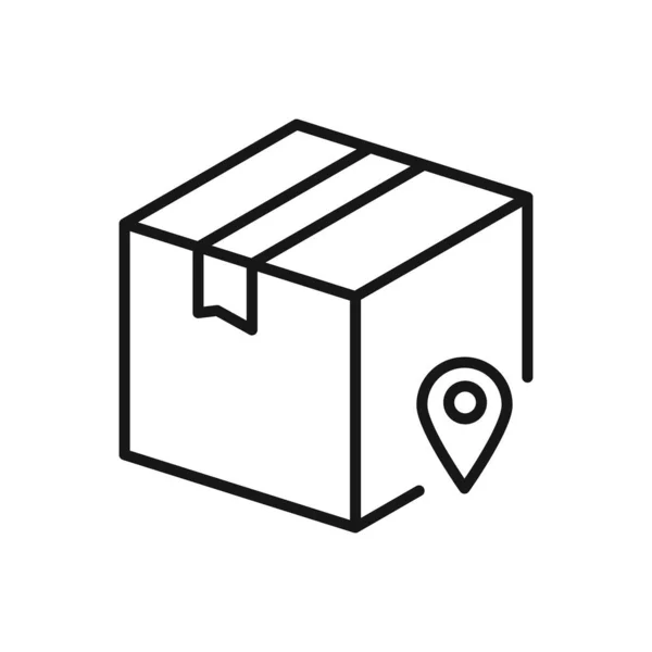 Icono Editable Caja Paquetes Ubicación Ilustración Vectorial Aislada Sobre Fondo — Archivo Imágenes Vectoriales