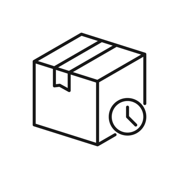 Icono Editable Caja Paquetes Proceso Ilustración Vectorial Aislada Sobre Fondo — Vector de stock