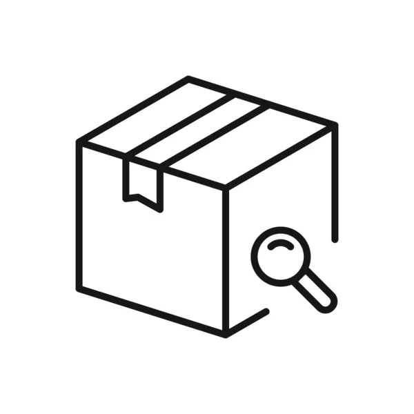 Icône Modifiable Boîte Paquet Recherche Illustration Vectorielle Isolée Sur Fond — Image vectorielle