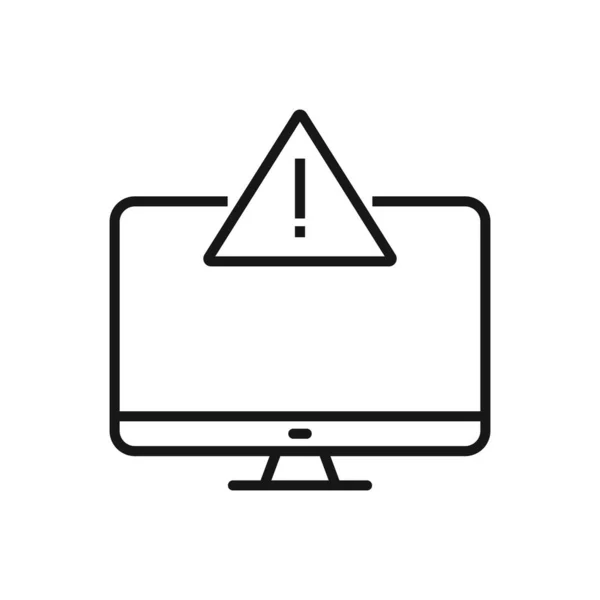 Ícone Editável Mensagem Alerta Computador Ilustração Vetorial Isolada Fundo Branco — Vetor de Stock